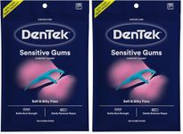 DenTek Comfort Clean Sensitive Gums Floss Picks, Soft & Silky Ribbon Floss, Gentle on Teeth and Sensitive Gums (150 Picks) (Pack of 2)