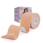 PINQ POLKA Boob Tape For Women for Breast Lift | Perfect Cleavage|Invisible |Breathable| Skin- Friendly Adhesive |Up To 12 Hrs Sticking Capacity | Reusable Cloth Bag| 7cm Wide & 5m long |1 Pc