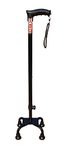 Kbg Surgical 4 Leg Chroome Height Adjustable Men Women Old People Walking Stick - Unisex (Black Dori)