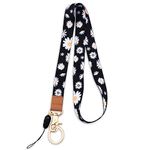 SAVITA Neck Lanyard, Fashion Daisy Key Lanyard Durable Neck Lanyard Strap with Key Ring and Clasp for ID Badge Student ID and Wallet