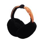 SUNNEE Soft Winter Warm Ear Muffs - Women Foldable Headband Earmuffs Furry Fleece Ear Covers for Cold Weather (Black)