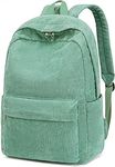 BTOOP School Backpack for Teens Large Corduroy Bookbag Lightweight Girls Boys Casual High School College 17 inch Laptop Travel Bag, Green, 17 inch, Daypack Backpacks