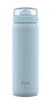 Ello Cooper Vacuum Insulated Stainless Steel Water Bottle with Soft Straw and Carry Loop, Double Walled, Leak Proof, Light Blue, 22oz