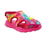 KazarMax Kids Girls Pink Unicorn Pop-Art Printed Sandal - 1 UK