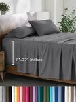 Bare Home King Sheet Set - 22" Deep Pockets - Luxury 1800 Ultra-Soft Microfiber King Bed Sheets - Double Brushed - Easy Fit - 4 Piece Set - Bedding Sheets & Pillowcases (King, Grey)