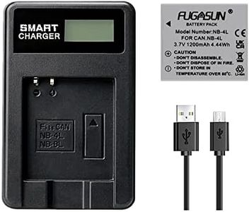 FUGASUN 1 pcs 1200mAh NB-4L NB4L Battery With LCD Single Charger for Canon IXUS 50 55 60 65 80 75 100 I20 110 115 120 130 IS 117 220 225