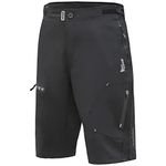 Brisk Bike Cycling Shorts Men's MBT Shorts with 4 Zipper Pockets and Adjustable Waistband Cycling Shorts (Black, L)