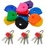 5 Pieces Key Covers Caps, Key Caps Covers Tags Set Flexible Key Covers Coloured Key Identifiers Caps Key Colour Caps Key Cap Label for Easy Identifying House Door Keys, Assorted Colours