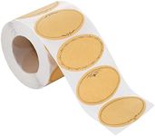 600 PCS Natural Kraft Jar Canning Labels, 1.2" x 2.4" Self Adhesive Mason Jar Labels for Food Containers Water Bottles Spice Kitchen Pantry Restaurant Storage Organization