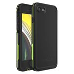 LifeProof FRĒ SERIES Waterproof Case for iPhone SE (2nd gen - 2020) and iPhone 8/7 (NOT PLUS) - Retail Packaging - NIGHT LITE (BLACK/LIME)