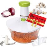 Brieftons Express Vegetable Chopper: 1.6-Litre, Quick Vegetable Manual Hand Chopper/Mixer to Chop Veggies, Fruits, Garlic, Onion Chopper for Salsa, Salad, Pesto, Coleslaw, Puree, Indian Cooking