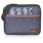 Marvel Avengers Messenger Bag for Boys, Men with Captain America, Hulk, Iron Man and Black Panther | Boy's Marvel Black Cross Body Shoulder Bag for Gym, School Or Travel | Official Marvel Merchandise