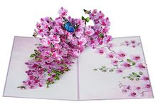 Pop Up Birthdays for Women Mom Grandma | 3D Mothers Day Anniversary Thank You Thinking of You Valentines Day Card (Size 15x20 cm - Orchid Blossom Butterflies)