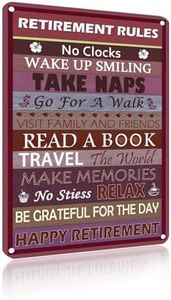 Reglas de retiro con estilo para regalo de jubilación para mujeres y hombres, inspirador despedida, regalos para decoración de pared del hogar, 20 x 30 cm (2456)