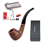 Joyoldelf Smoking Pipe, Wooden Tobacco Pipe with Gift Box, Rosewood Tobacco Pipes for Smoking with Tobacco Pipe Stand, 9mm Pipe Filter, 3-in-1 Pipe Scraper and Smoking Accessories