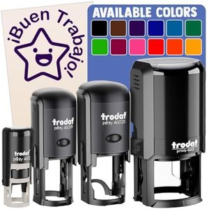Buen Trabajo Spanish Star Compliment Teacher Stamp Self-Inking Rubber Stamp for Stamping Ink Stamper Crafting Planners - 1-1/2 Inch Large - Red Ink