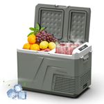 Alpicool Car Refrigerator Portable Freezer 32L, 12V Fridge Freezer Dual Zone Electric Cooler Box(-20℃-20℃), Portable Refrigerator Fridge for Car Camping Picnic Trip
