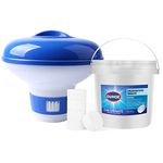 Yemetey pool Chlorine Tablets with Floating Dispenser (220g Tablets +Dispenser)