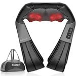 Nekteck Shiatsu Neck and Back Massager with Soothing Heat, Electric Deep Tissue 3D Kneading Massage Pillow for Shoulder, Leg, Body Muscle Pain Relief, Home, Office, and Car Use (Black)