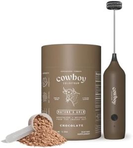 COWBOY - The Exclusive 1st Milking, Grass Fed Colostrum Supplement for Full Body Health - Bovine Colostrum Powder Packed w/active Nutrients-Sugar Free Chocolate, 40 Serv with Handheld Milk Frother