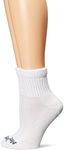 MediPEDS Women's Diabetic Quarter Socks with Coolmax and Non-Binding Funnel Top, 2 Pairs - white - 7-10