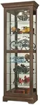 Howard Miller Martindale Iv Curio Cabinet, Illuminated Storage Cabinet for Living Room & Office with Light Glass Shelves, Level Display Cases for Collectibles, Locking Slide Door Floor Mount