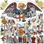 Joyppy 60 PCS Tarot Cards Characters & Symbols Stickers, Tarot Stickers for Laptop Water Bottle Books, Mystical Spiritual Gift for All Tarot Lovers (Major Arcana)