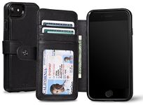 Sena WalletBook Classic, Premium Leather Drop Safe Wallet Book case for The iPhone 7 - Black