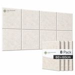 YGM Acoustic Foams® Luxury PET Felt Acoustic Self Adhesive Panels, 10 MM Thick, Sound Absorbing Panels for Wall | Room Noise Reducer & Sound Dampening (Pure Beige, 2x2 Foot - 8 Panels)