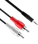 FEDUS 3.5mm Jack Stereo Audio Male to 2 RCA Male Cable AV Audio Video Cable TV-Out Cable Speaker Amplifier Connect RCA Audio Video TRS 3-Pole Male Plug to Dual RCA Male-5M