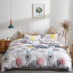 Uozzi Bedding Colorful Dots Comforter Set Queen Size Pink Yellow Gray Blue Circles Print Reversible Down Alternative 800 TC Adult Teen Duvet Sets 1 Microfiber Comforter with 2 Pillow Shams