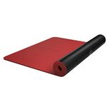 Peloton Reversible Workout Mat | 66 cm x 180 cm with 5 mm thickness, Premium Heavy-Duty Floor and Yoga Mat, Tear and Scratch Resistant, Black, Red