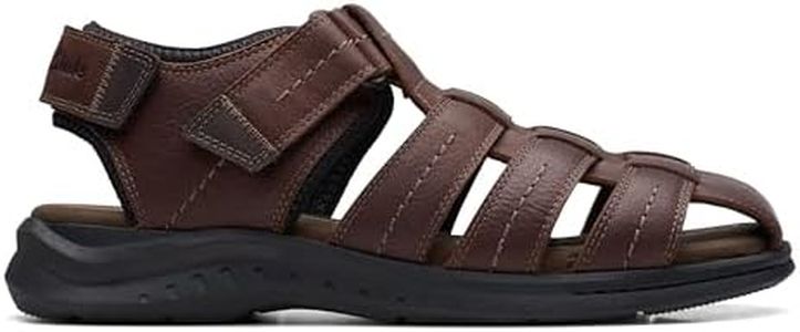 Clarks Men's Walkford Fish Sandal, Brown Tumb, 9 AU