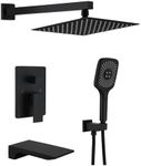 YIHAOWY Bathtub Shower Trim System Matte Black Shower Faucet Set with 10 Inch Shower Head/Handheld and Tub Shower Faucet
