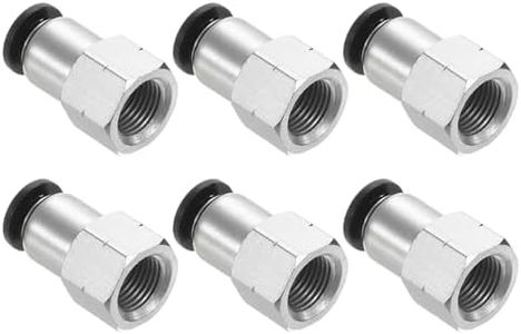 PATIKIL Push to Connect Fittings, 6 Pcs 1/4 Inch OD Tube to 1/8 Inch NPT Female Thread Air Line Quick Connect Fittings