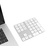 Bluetooth Numeric Keypad with Multiple Shortcuts 34-Keys Number Pad Wireless Portable Slim Number Pad for iPad/Mac/Laptop/PC for Windows Android iOS System