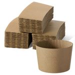 JOLLY CHEF 500 Pack Kraft Paper Coffee Cups Sleeves, Brown Cup Sleeves for 10, 12, 16, 20 oz Disposable Paper Cups