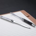 Naapesi Letter Opener, 2PCS Metal Letter Openers Envelope Opener Office Paper Knife Letter Opening Cutter, Lightweight and Portable Paper Cutting Knife for School Office Home Use (Silver, Black)