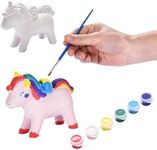 Neliblu Amazaque Paint Your Own Unicorn Kit - Pony Painting Kit Craft Set for Kids - Unicorn Painting Kit for Girls - Non-Toxic, Water-Based Paints Art DIY Set - Birthday, Party, School Craft