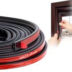 YOUSHARES Rubber Weather Stripping Door Seal Strip 20Ft Door Sealing Strips for Sound Proof Door Noise Blocker - Door Soundproofing Silicone Door Insulation Stripe for Door Frame, Gap, Window (Black)