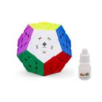 Cubelelo Drift Megaminx Speed Cube + Lube Combo | Stickerless High-Speed Megaminx Puzzle with Professional Lubrication | Ideal for Speedcubing Enthusiasts, Kids & Adults