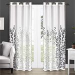 Exclusive Home Curtains Wilshire Sheer Grommet Top Panel Pair, Winter White, 52x108, 2 Piece