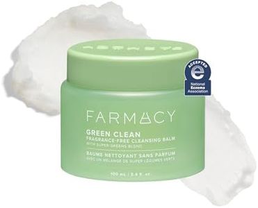 Farmacy Makeup Remover Cleansing Balm - Green Clean Waterproof Makeup Remover + Oil Based Cleanser - Newly Formulated Double Cleanser with Plant Based Waxes + Upcycled Moringa - Fragrance Free (100ml)