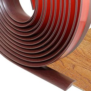 Floor Transition Strip Self Adhesive Carpet & Flooring Transitions Edging Trim Strip PVC Threshold Transitions Suitable for Threshold Height Less Than 5mm (20Ft, Wood Grain Coffee-New)