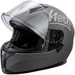 Westt Full Face Helmet - Street Bike Helmet with Dual Visor DOT Approved - Motorcycle Helmets for Men Women Adults Compact Lightweight Storm X Grey Black White