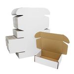 6x4x2 Shipping Boxes Pack of 50, White Corrugated Cardboard Box for Small Business Flat Literature Mailer Mailing Packaging Packing Jewelry Craft Gifts…