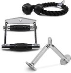 Yes4All Combo Tricep Rope/Tricep Pull Down Rope, Rotating Straight Bar, and V-Shaped Bar Handle