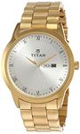 Titan Regalia Quartz Analog with Day and Date Silver Dial Stainless Steel Strap Watch for Men-NS1584YM02