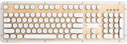 Azio Retro Classic Bluetooth (Maple) - Luxury Vintage Backlit Mechanical Keyboard (MK-RETRO-BT-W-02-US)