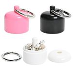 Ring Holder for Jewelry,3-Pack Traveling Jewelry Holder with Keychain,Portable Ring Case Stacking Rings for Work Sport Traveling(Black,White,Pink)